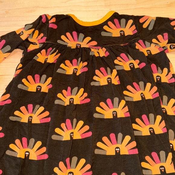 Girls Kickee Pants Thanksgiving Turkeys Dress 18-24 months | Bamboo Cotton Dress - Picture 6 of 7
